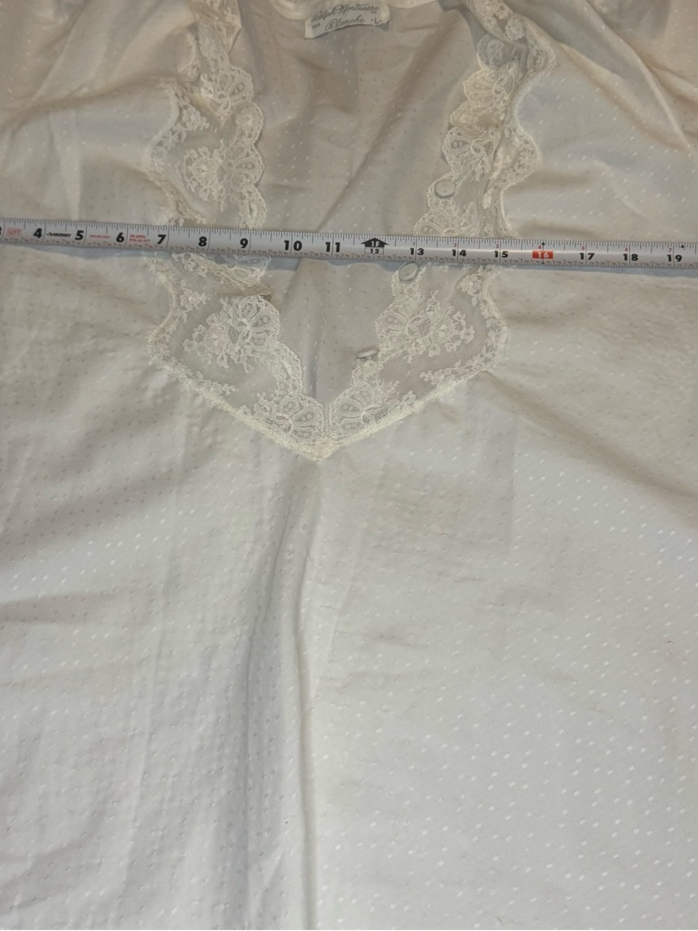 Ralph Montenero Blanche White Lace Nightgown Cover Up Boho L - Picture 7 of 9